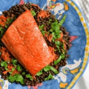Salmon with Lentil Medley