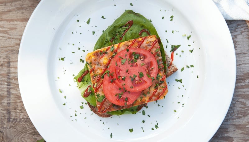 Open-Faced Vegetable Frittata Breakfast Sandwich