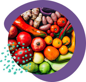 fruits and vegetables to show that the better nutrition programs help people discover personalized nutrition choices like a rainbow or plant-based eating